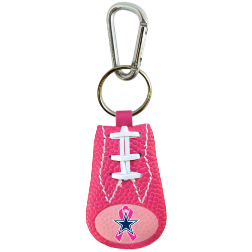 Dallas Cowboys Keychain Breast Cancer Awareness Ribbon Pink Football