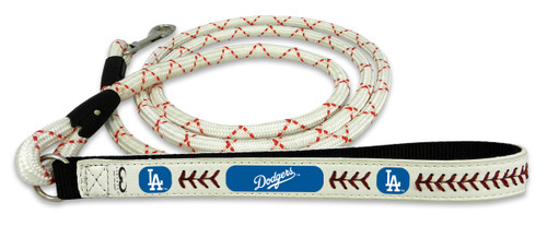 Los Angeles Dodgers Pet Leash Leather Chain Baseball Size Medium