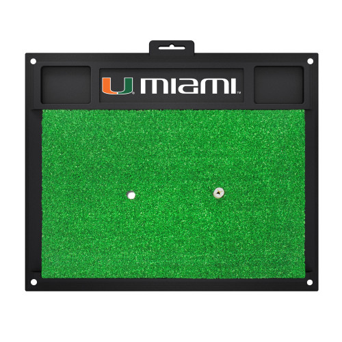 University of Miami - Miami Hurricanes Golf Hitting Mat "U Miami" Wordmark Green