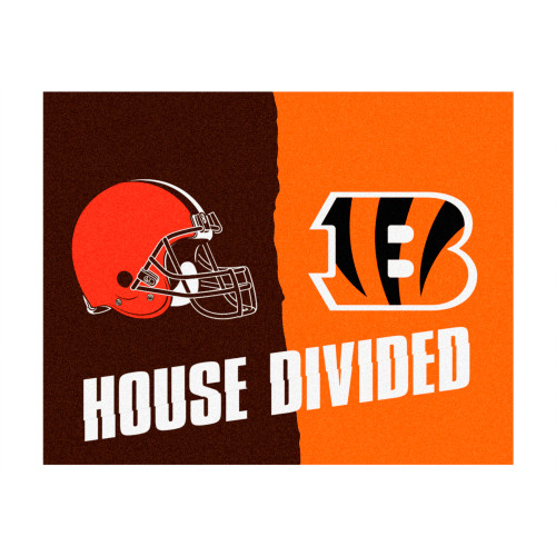 NFL House Divided - Bengals / Browns House Divided Mat House Divided Multi