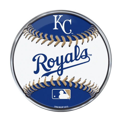 Kansas City Royals Embossed Baseball Emblem Primary Logo and Wordmark