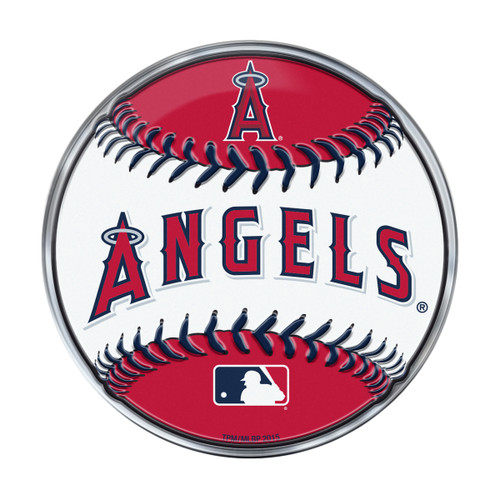 Los Angeles Angels Embossed Baseball Emblem Primary Logo and Wordmark
