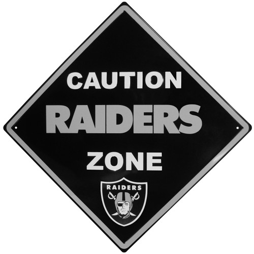 Oakland Raiders Caution Wall Sign Plaque