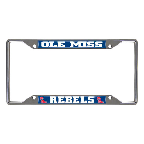 University of Mississippi - Ole Miss Rebels License Plate Frame "M" Logo and Wordmark Navy