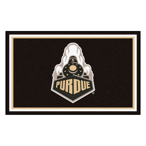 Purdue University - Purdue Boilermakers 4x6 Rug P Primary Logo Black