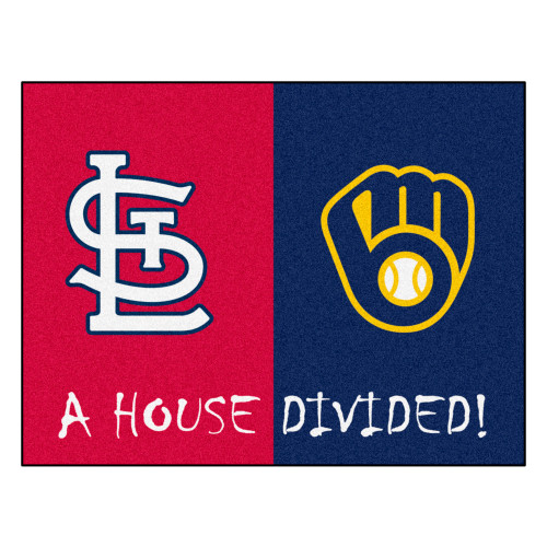 MLB House Divided - Cardinals / Brewers House Divided Mat 33.75"x42.5"