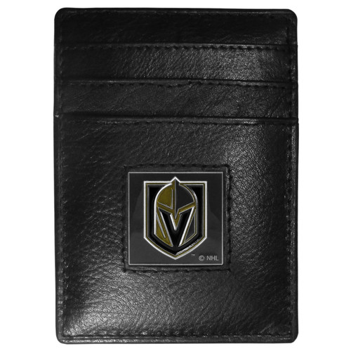 Las Vegas Golden Knights® Leather Money Clip/Cardholder Packaged in Gift Box