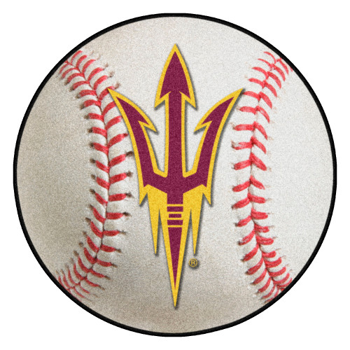 Arizona State University - Arizona State Sun Devils Baseball Mat "Pitchfork" Logo White