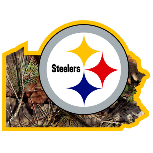 Pittsburgh Steelers State Decal w/Mossy Oak Camo
