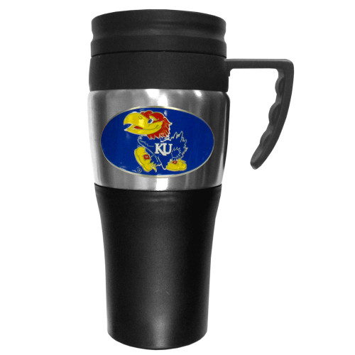 Kansas Jayhawks Steel Travel Mug w/Handle