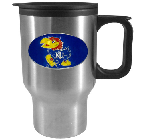 Kansas Jayhawks Sculpted Travel Mug, 14 oz