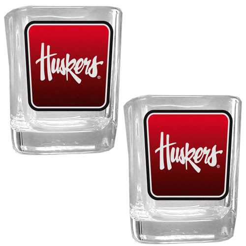 Nebraska Cornhuskers Square Glass Shot Glass Set