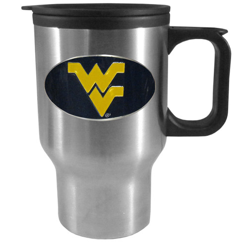 W. Virginia Mountaineers Sculpted Travel Mug, 14 oz