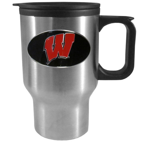 Wisconsin Badgers Sculpted Travel Mug, 14 oz