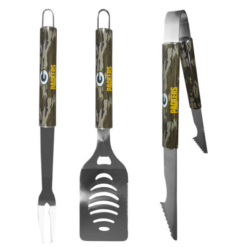 Green Bay Packers 3 pc BBQ Set w/Mossy Oak Camo