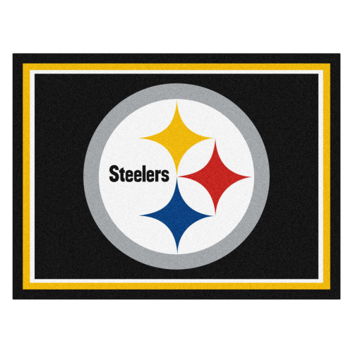 Pittsburgh Steelers 8x10 Rug Steeler Primary Logo Black