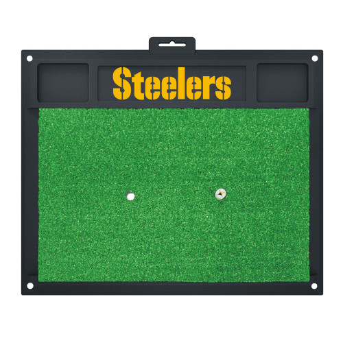 Pittsburgh Steelers Golf Hitting Mat "Steelers" Wordmark Black