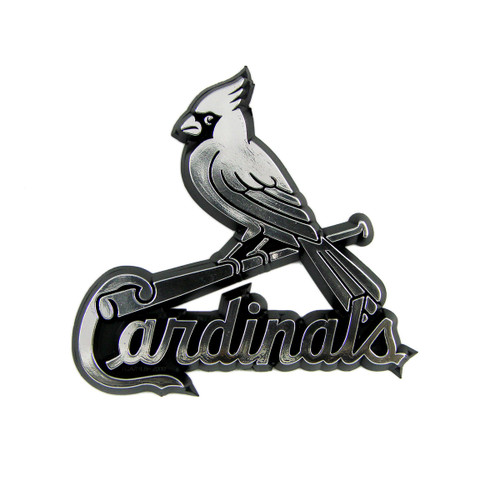 St. Louis Cardinals Molded Chrome Emblem "Cardinal on Bat with Wordmark" Primary Logo