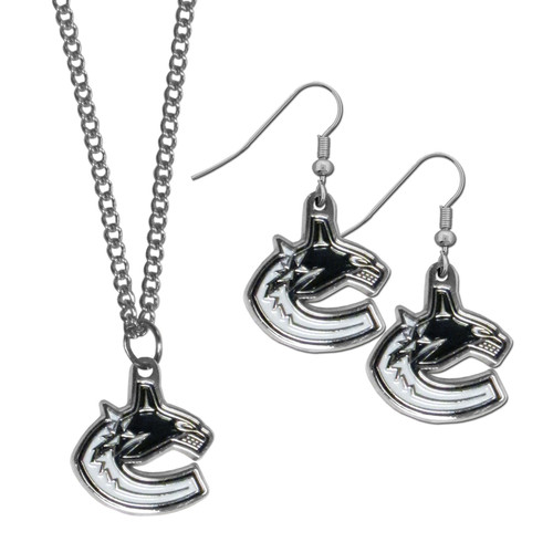 Vancouver Canucks® Dangle Earrings and Chain Necklace Set