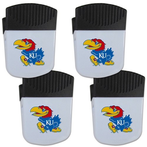 Kansas Jayhawks Chip Clip Magnet with Bottle Opener, 4 pack