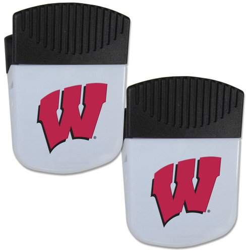 Wisconsin Badgers Chip Clip Magnet with Bottle Opener, 2 pack