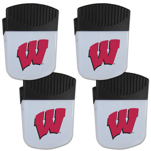 Wisconsin Badgers Chip Clip Magnet with Bottle Opener, 4 pack