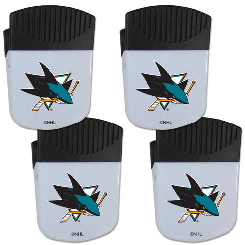 San Jose Sharks Chip Clip Magnet with Bottle Opener, 4 pack