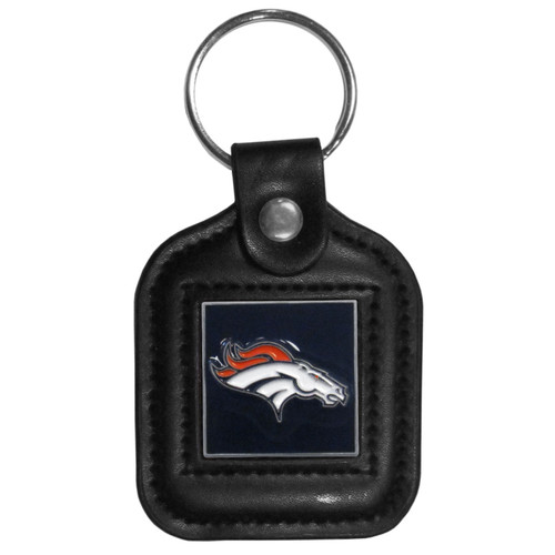 Denver Broncos Square Leatherette Key Chain