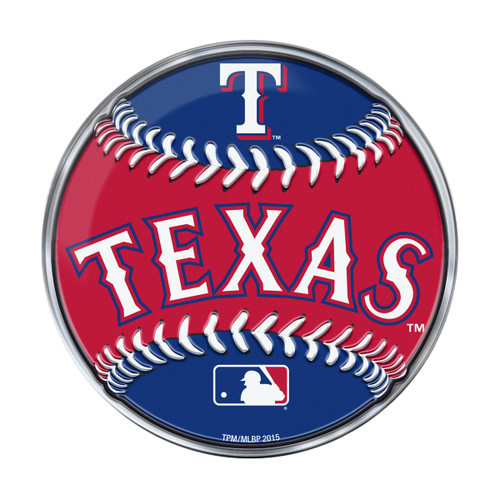 Texas Rangers Embossed Baseball Emblem Primary Logo and Wordmark