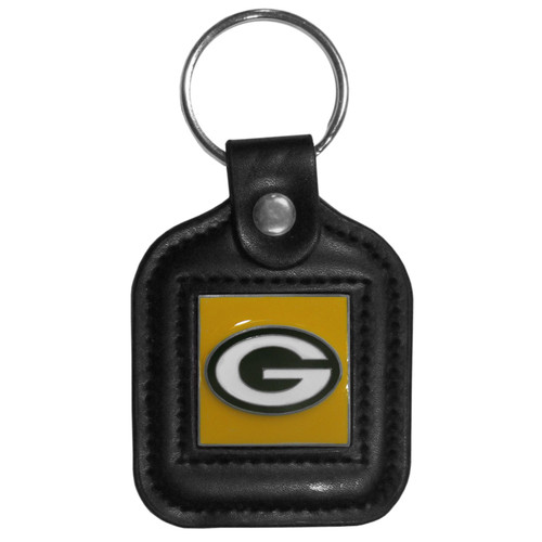 Green Bay Packers Square Leatherette Key Chain