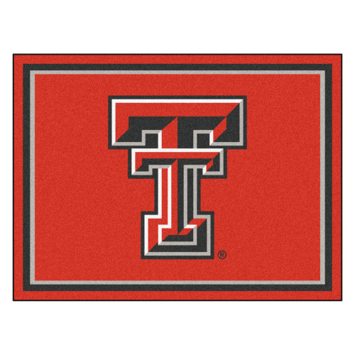 Texas Tech University - Texas Tech Red Raiders 8x10 Rug Double T Primary Logo Red