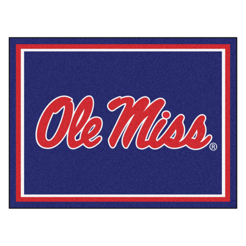 University of Mississippi - Ole Miss Rebels 8x10 Rug "Ole Miss" Script Logo Navy