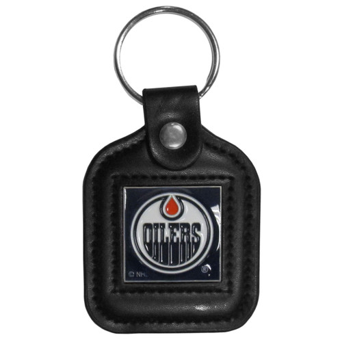 Edmonton Oilers® Square Leatherette Key Chain