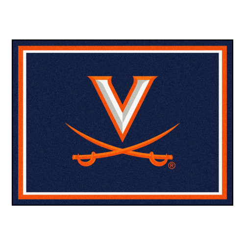 University of Virginia - Virginia Cavaliers 8x10 Rug V-Sabre Primary Logo Navy