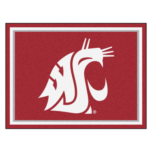 Washington State University - Washington State Cougars 8x10 Rug WSU Primary Logo Red