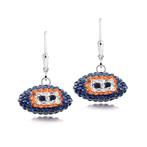 Chicago Bears Crystal Silver Earrings