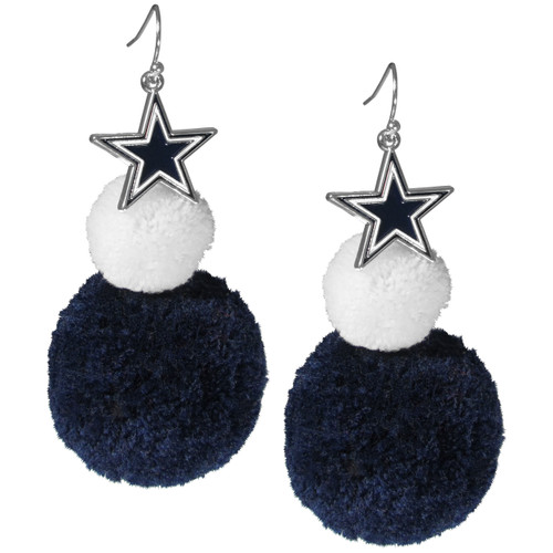 Dallas Cowboys Pom Pom Earrings