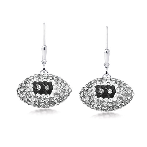 Las Vegas Raiders Crystal Silver Earrings