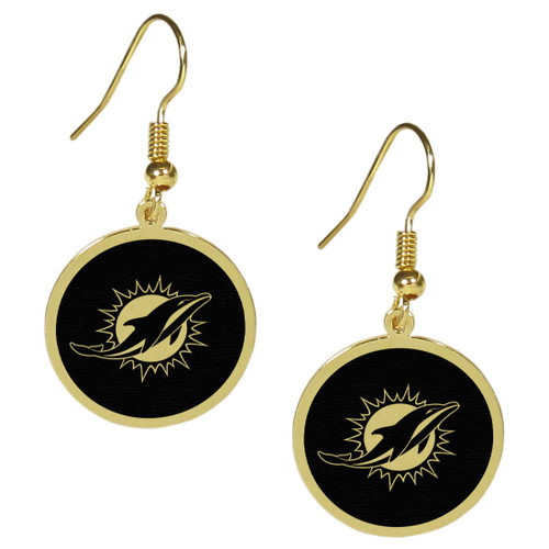 Miami Dolphins Gold Tone Earrings