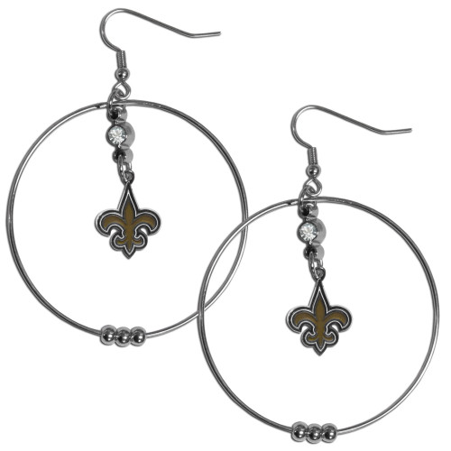 New Orleans Saints 2 Inch Hoop Earrings