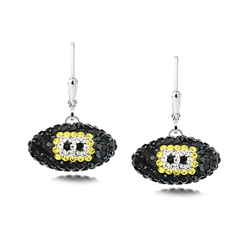 Pittsburgh Steelers Crystal Silver Earrings