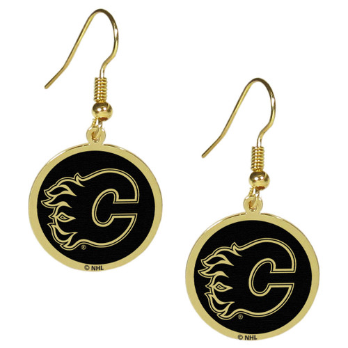 Calgary Flames® Gold Tone Earrings