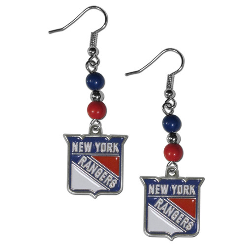 New York Rangers® Fan Bead Dangle Earrings