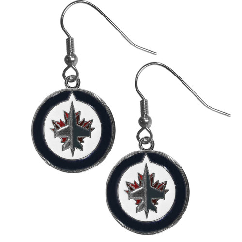 Winnipeg Jets Chrome Dangle Earrings