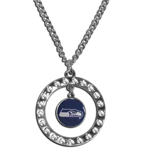 Seattle Seahawks Rhinestone Hoop Necklace