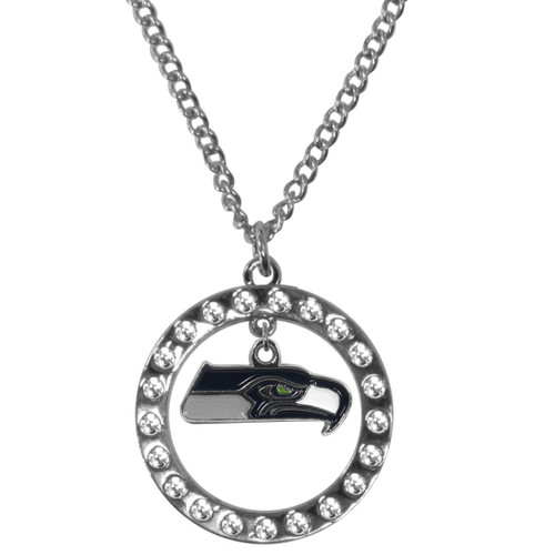 Seattle Seahawks Rhinestone Hoop Necklaces