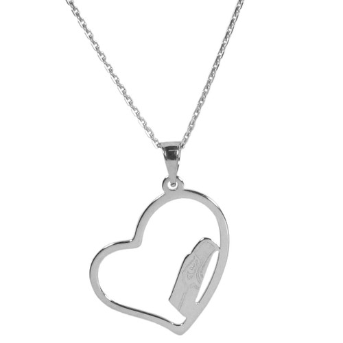 Seattle Seahawks Sterling Silver Open Heart Necklace