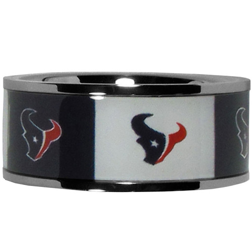 Houston Texans Steel Inlaid Ring Size 10