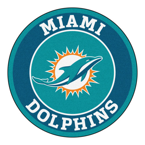Miami Dolphins Roundel Mat Dolphin Primary Logo Aqua