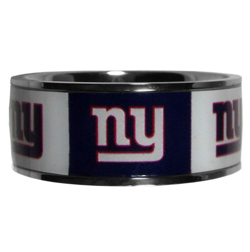 New York Giants Steel Inlaid Ring Size 12